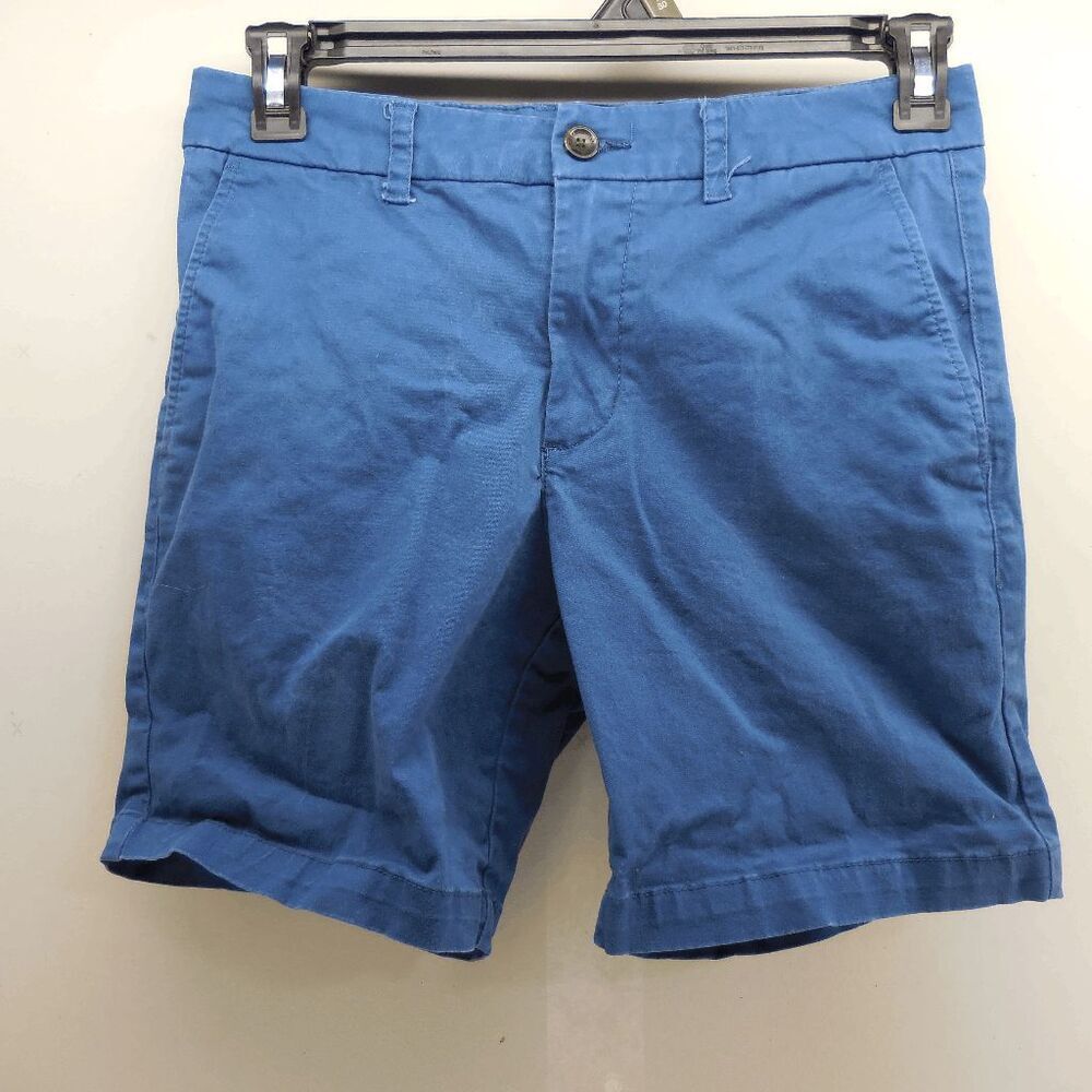 Ben Sherman Mens Shorts 30W 7L Regular Fit Stretch Chino Flat Front Ensign‎ Blue